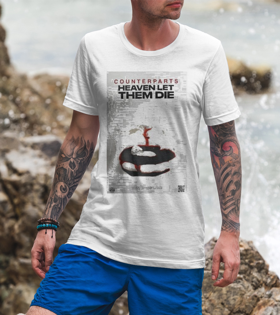 Counterparts Heaven Let Them Die EP Cover Glitch Effect Blood T-Shirt