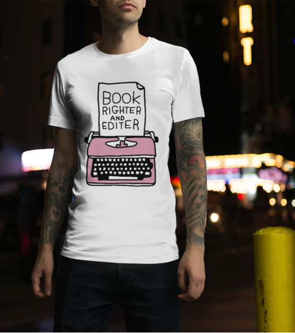 Zoe Bread Book Righter And Editer Pink Typewriter T-Shirt