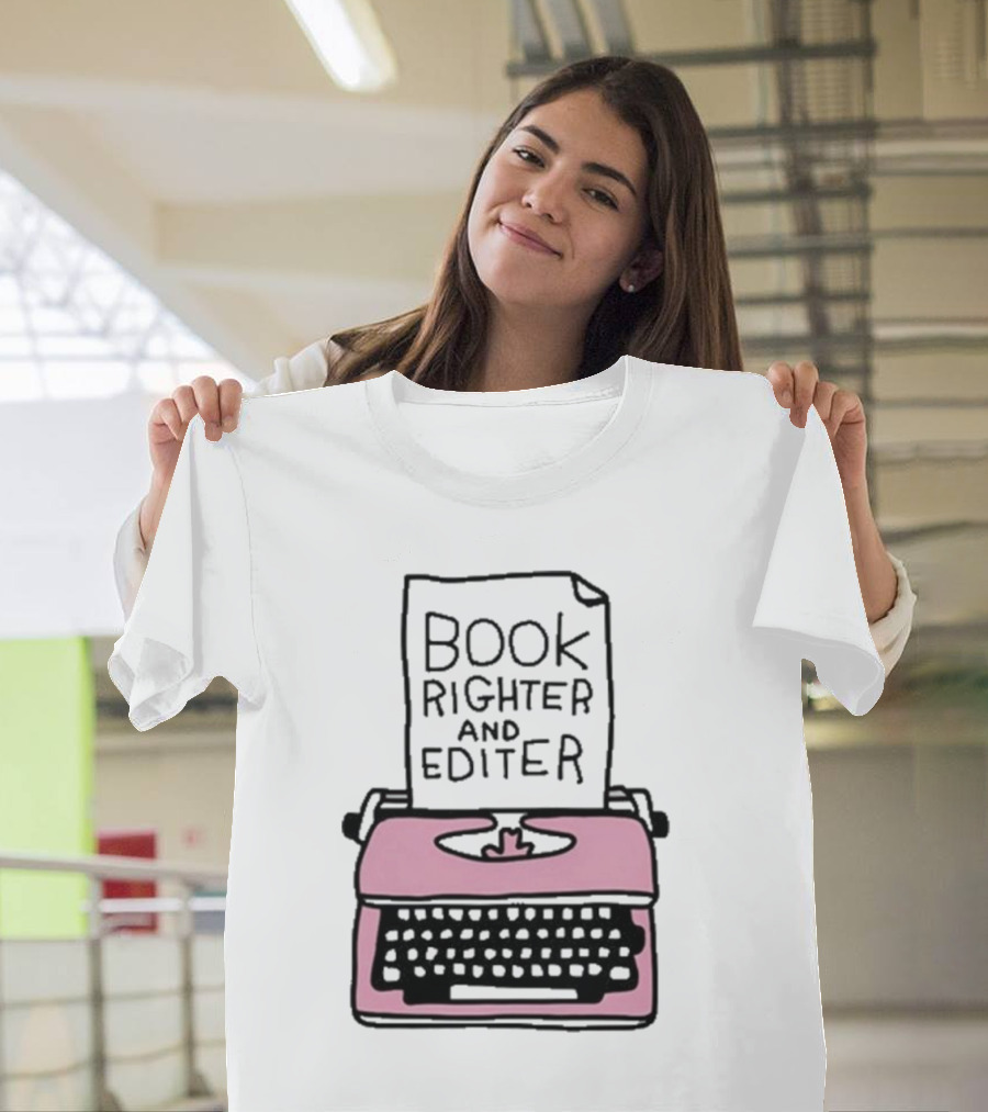 Zoe Bread Book Righter and Editer Pink Typewriter T-Shirt