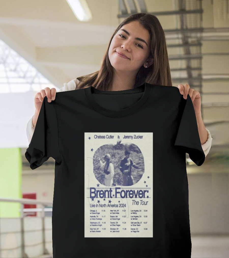 Chelsea Cutler and Jeremy Zucker Brent Forever Live in North America 2024 Tour Dates T-Shirt