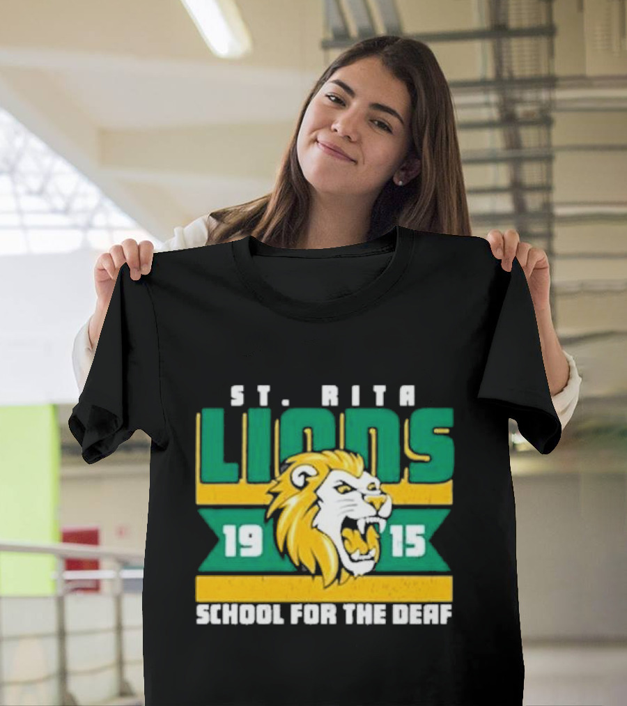 St. Rita Lions 1915 School For The Deaf Roaring Lion Emblem T-Shirt