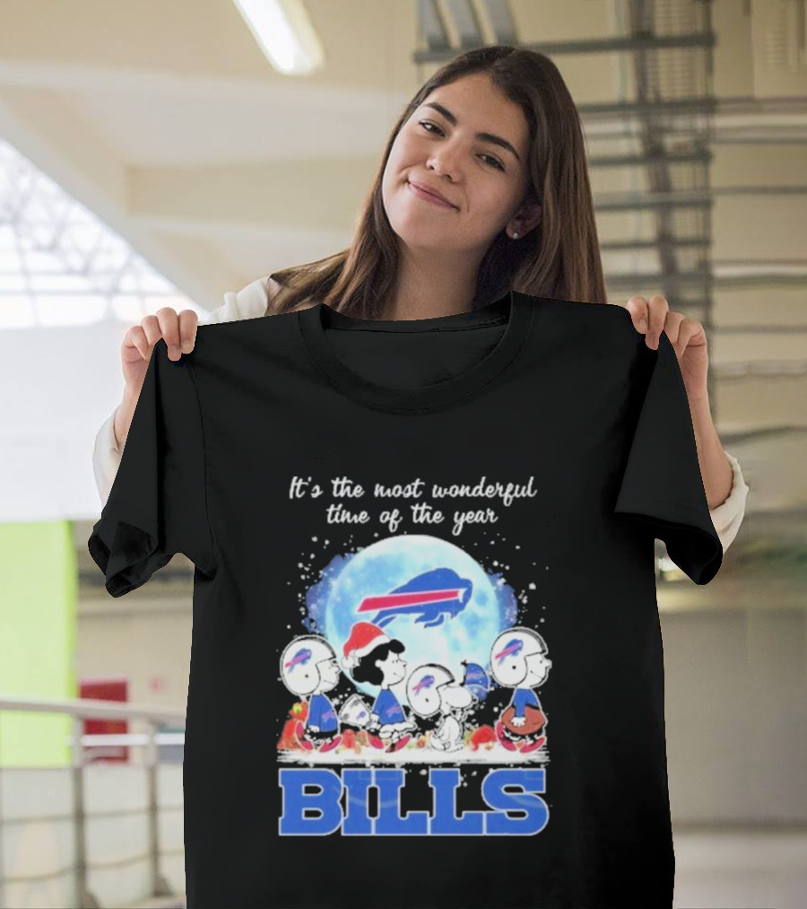 It's the Most Wonderful Time of the Year Buffalo Bills Peanuts Football Holiday T-Shirt