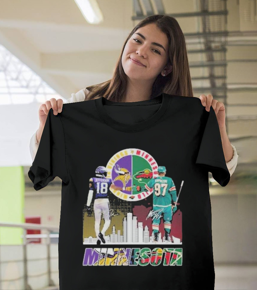 Minnesota Vikings Justin Jefferson Minnesota Wild Kirill Kaprizov Minnesota Proud T-Shirt