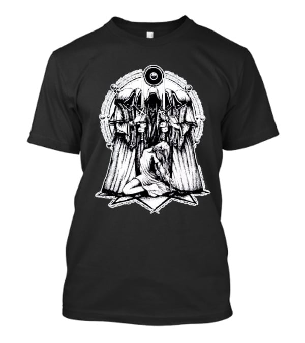 Occult Rituals Pagan Gothic Witchcraft Hooded Figures And Ritual Circle T-Shirt