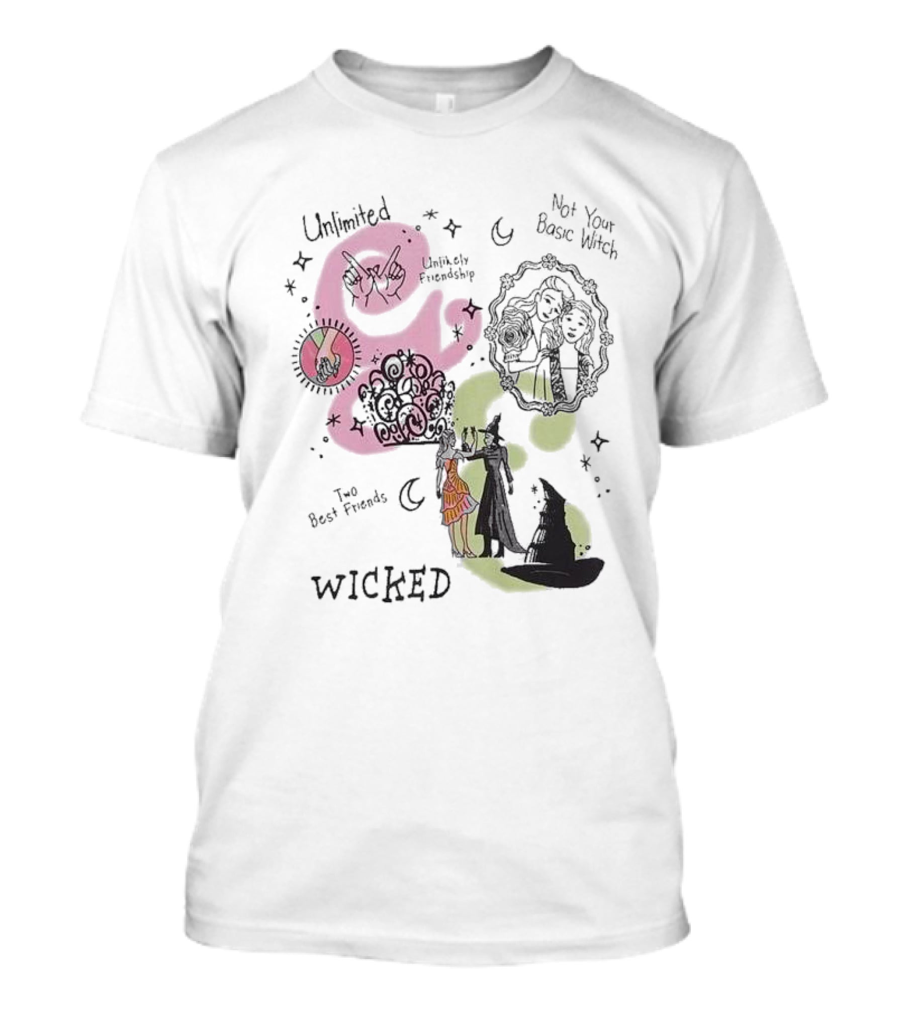 Unlimited Not Your Basic Witch Two Best Friends Wicked Unlikely Friendship T-Shirt