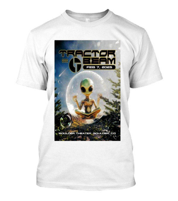 Tractorbeam Feb 7 2025 Boulder Theater Boulder CO Alien Meditation Scene T-Shirt