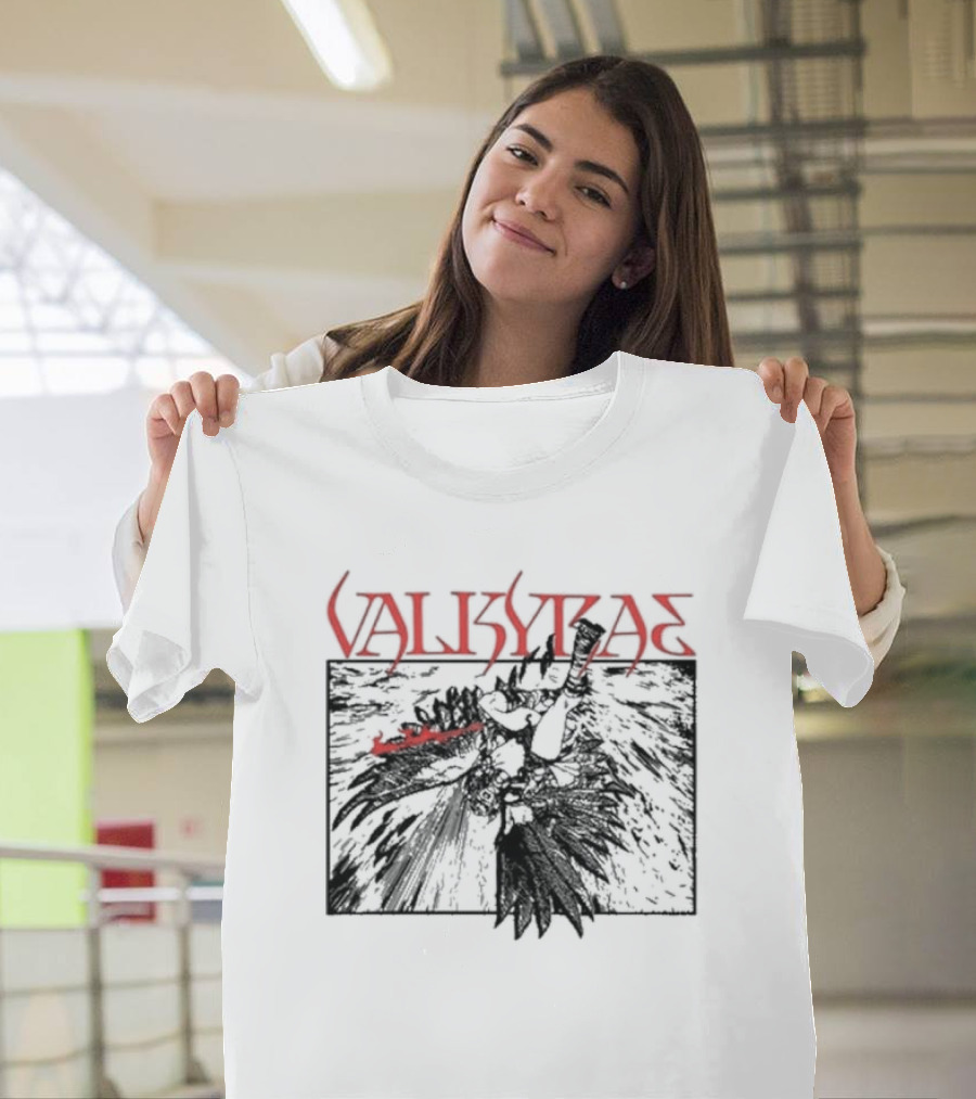 Valkyrae Red and Black Distressed Graphic Box T-Shirt