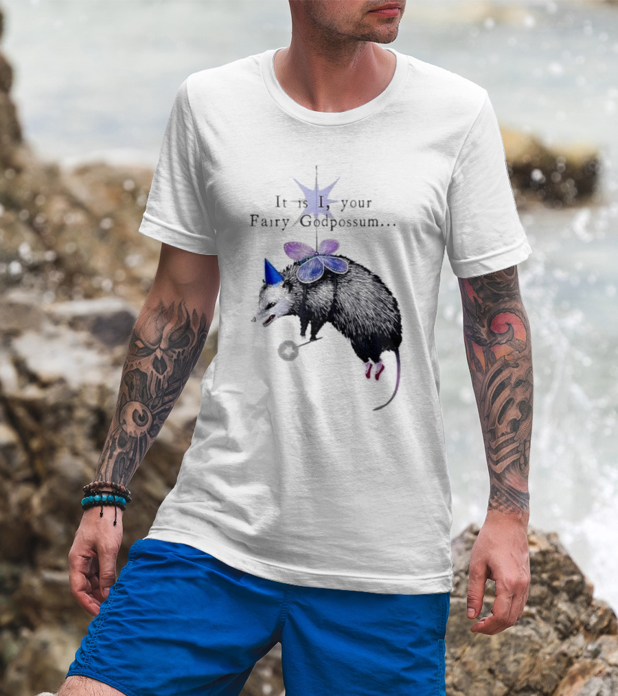 It Is I Your Fairy Godpossum With Wand And Wings T-Shirt