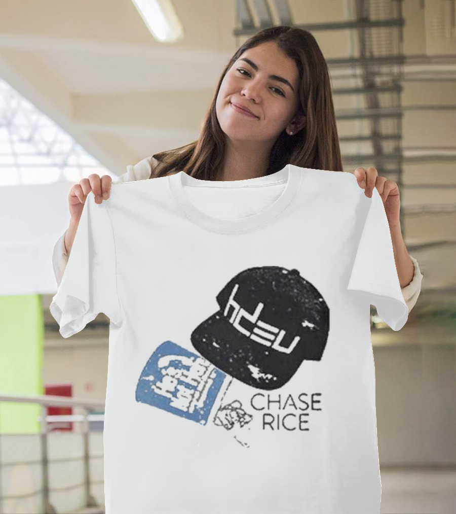 CHASE RICE HDEU Gear Hat And Blue He’s Not Here Text T-Shirt