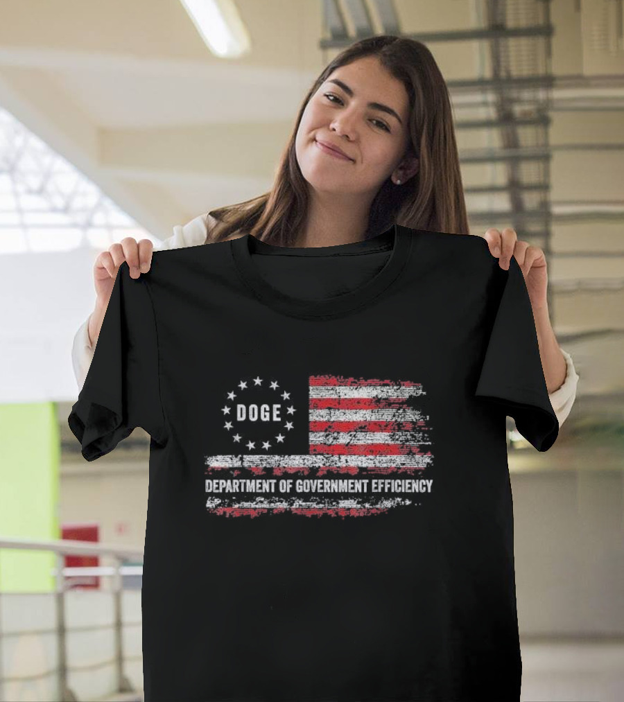 Doge Department of Government Efficiency American Flag T-Shirt