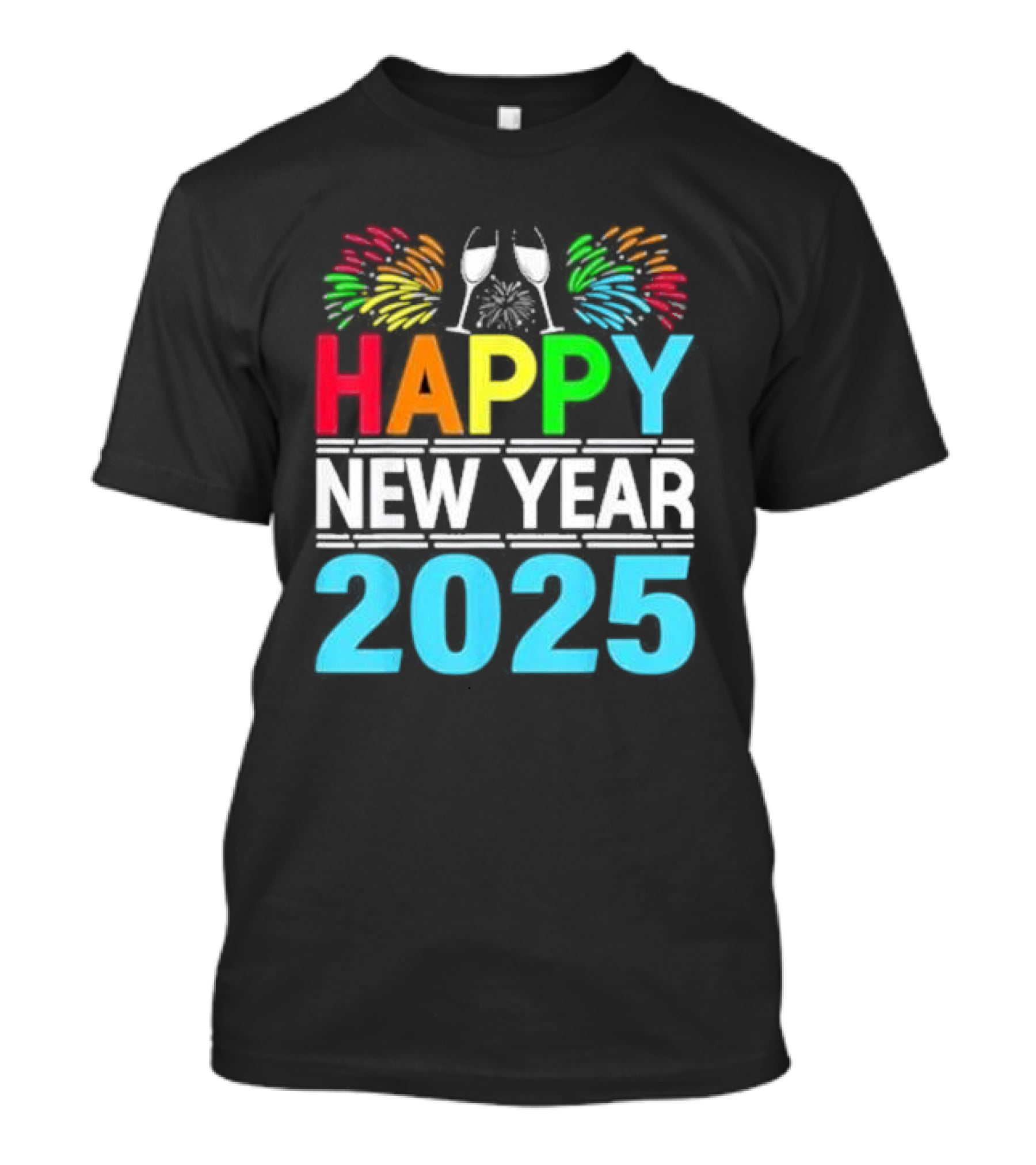 Happy New Year 2025 Fireworks Cheers T-Shirt