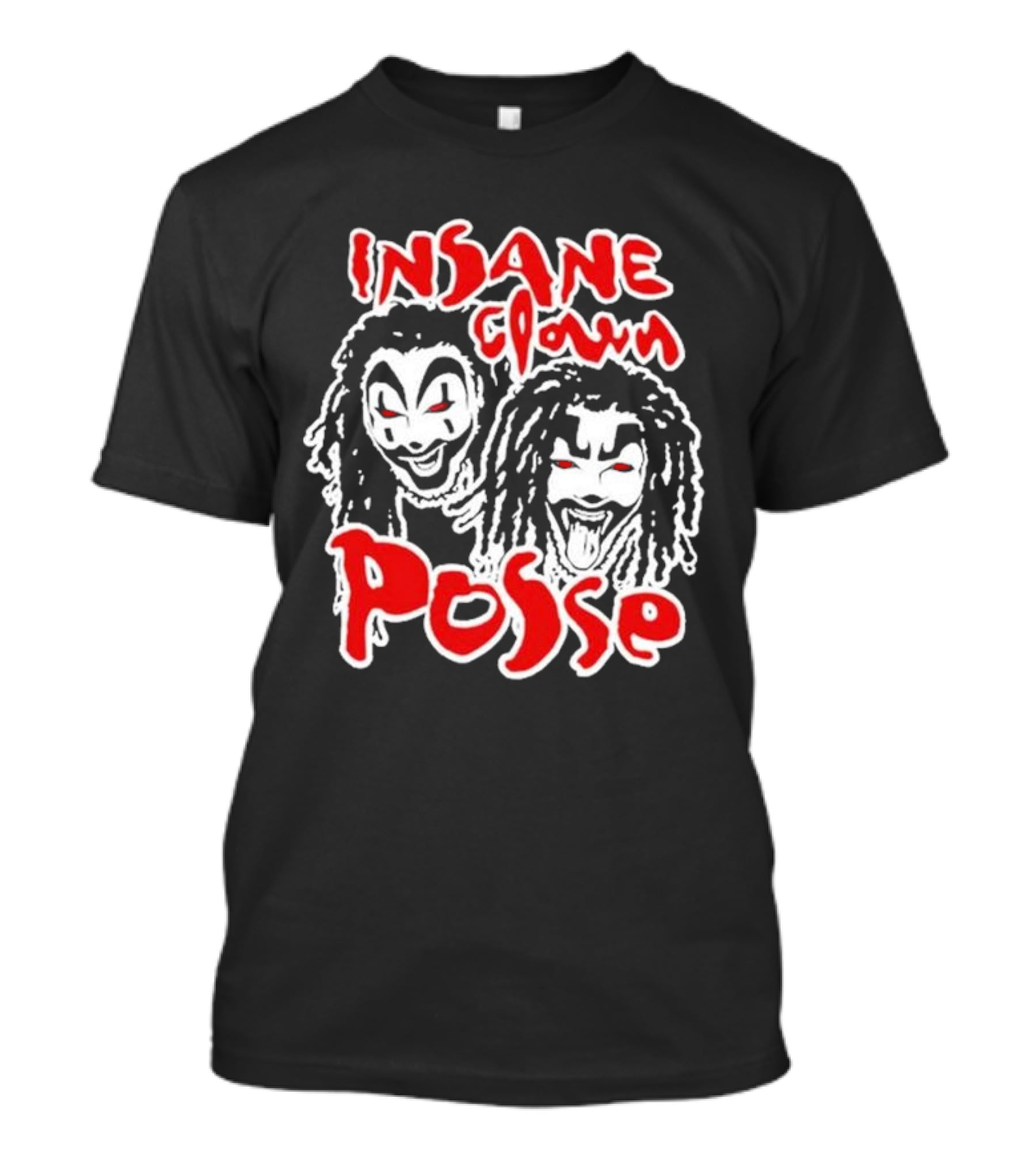 Insane Clown Posse Faces Red And White T-Shirt