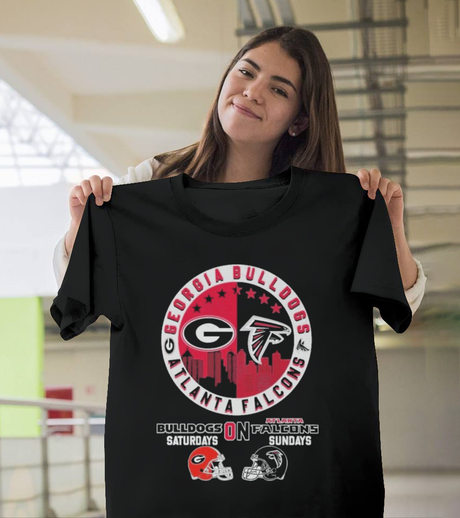 Georgia Bulldogs Saturdays Atlanta Falcons Sundays Football Fans T-Shirt