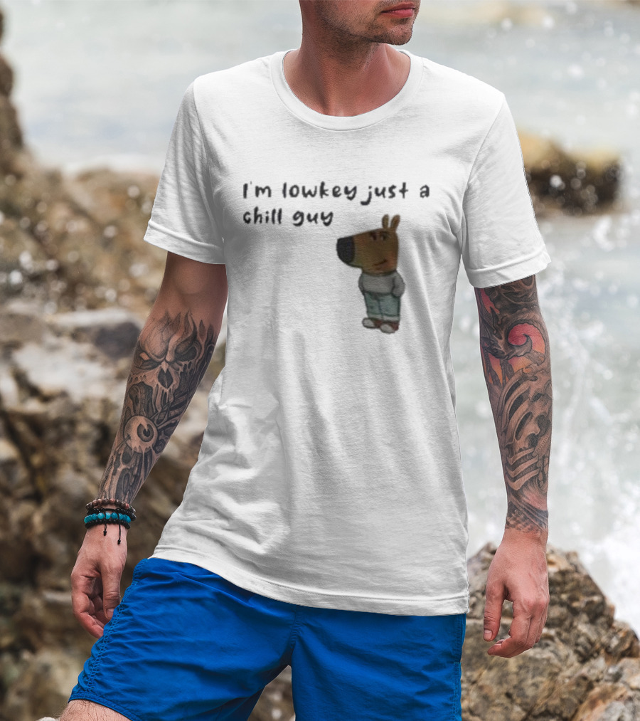 Chill Guy Dog I'm Lowkey Just A Chill Guy Animal Crossing Inspired Character T-Shirt