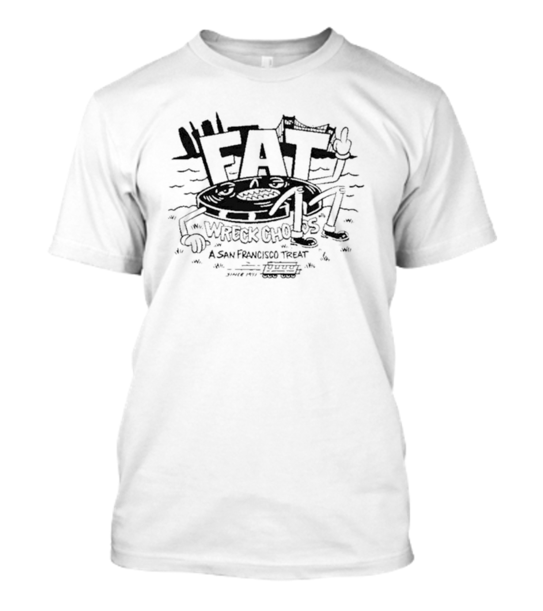 Fat Wreck Chords San Francisco Treat Since 1991 Skyline Record Bridge T-Shirt