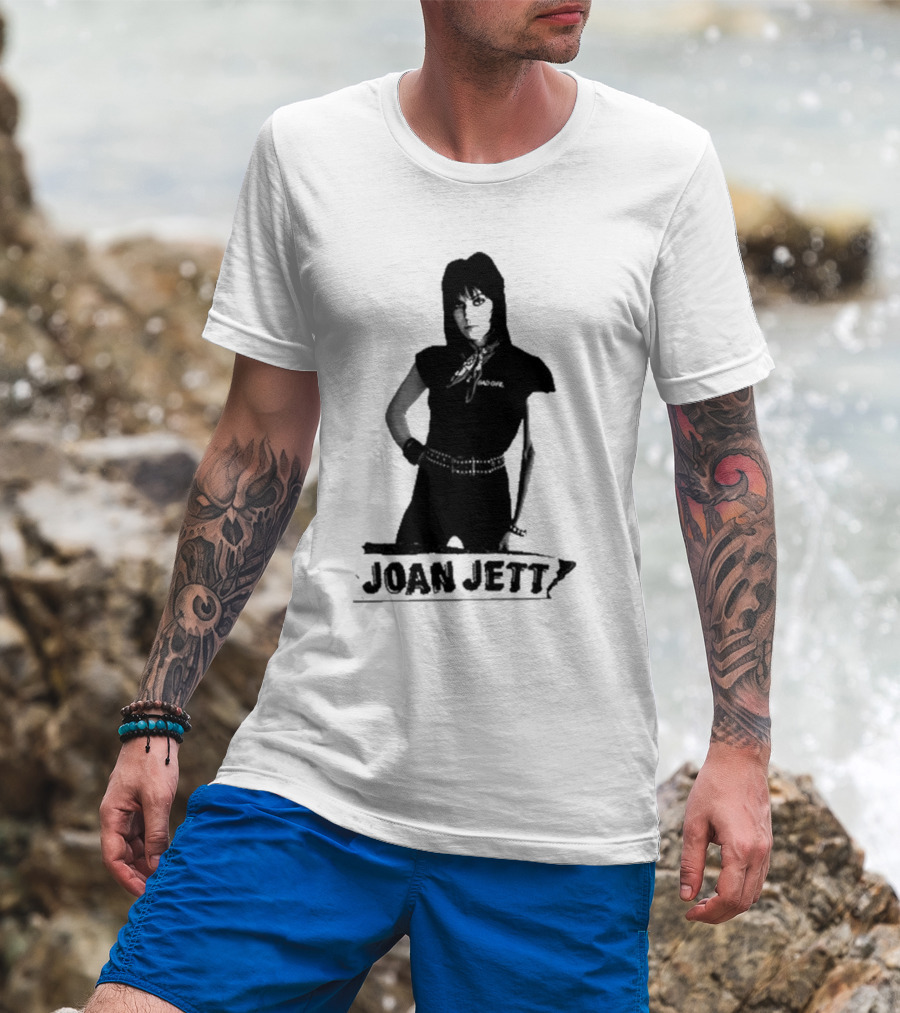 Joan Jett Crimson And Clover Photo Joan Jett Black And White Image T-Shirt