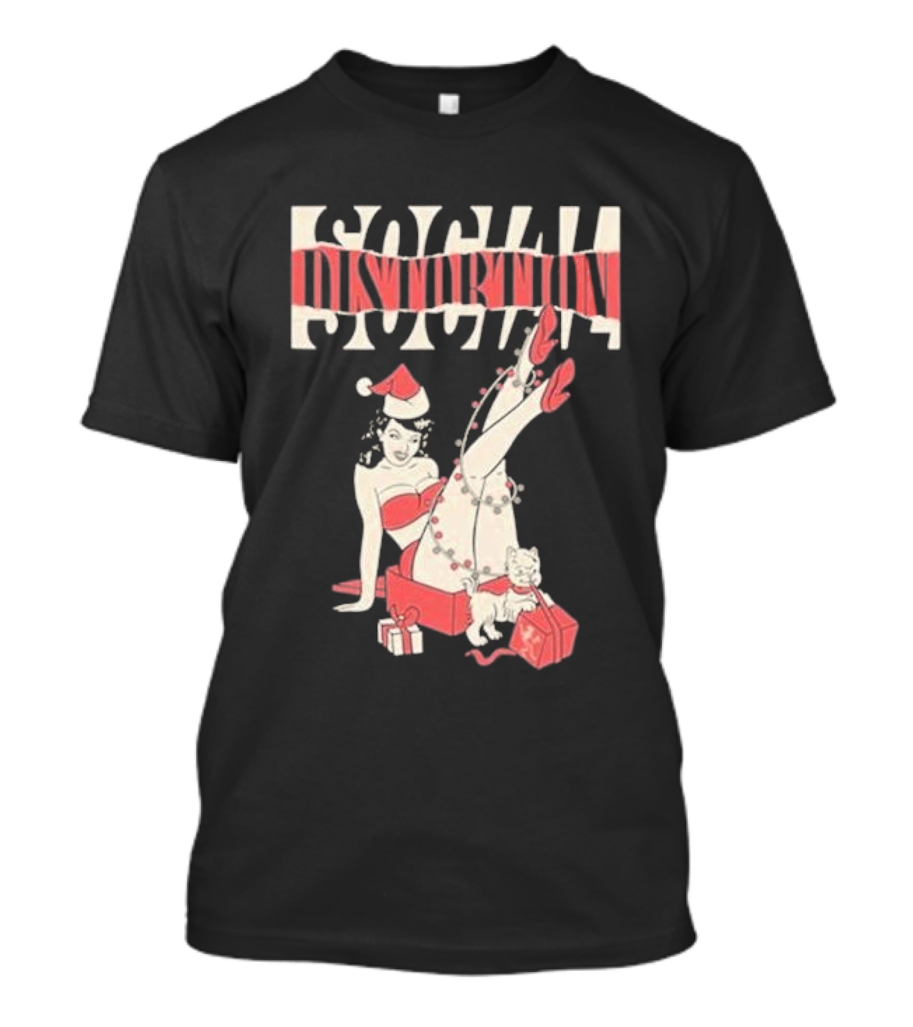 Social Distortion Holiday Pinup Torn Logo Santa Hat Retro Gifts T-Shirt