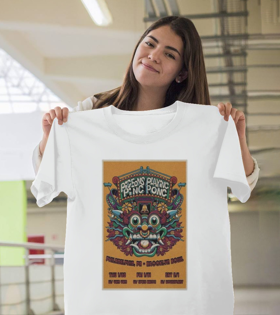 Pigeons Playing Ping Pong January 30-31 February 1 2025 Philadelphia PA Brooklyn Bowl Event T-Shirt