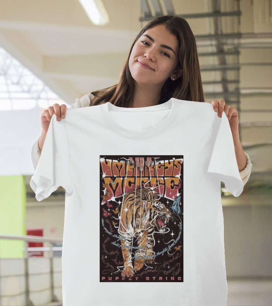 Umphrey’s McGee Puppet String Tiger with Butterflies and Stars T-Shirt