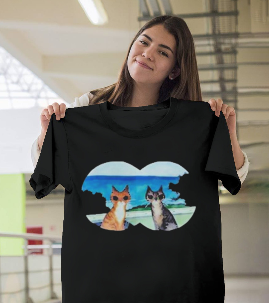 Kelly Pringle Private Conversation Ocean Cats Binocular View T-Shirt