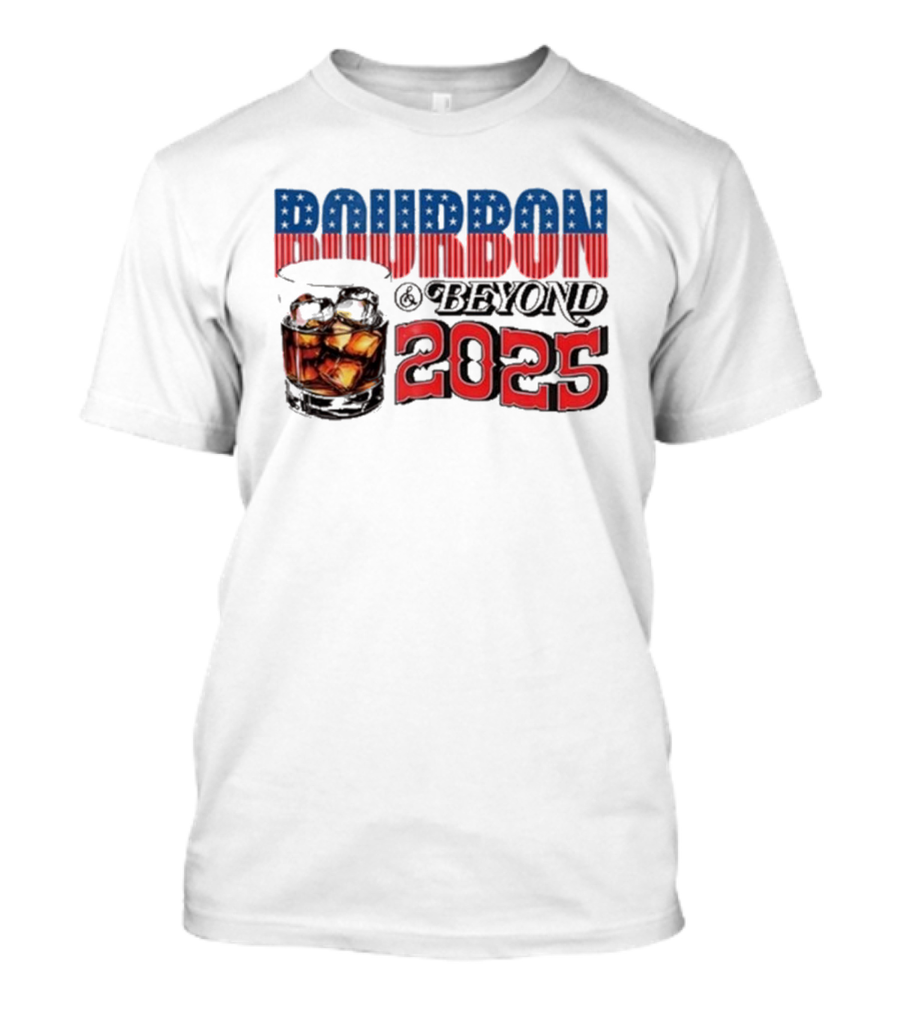 Bourbon And Beyond 2025 Stars And Stripes Whiskey Glass T-Shirt