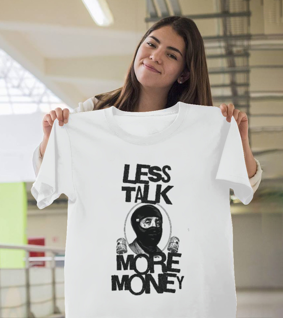 City Boys Franklin Less Talk More Money Masked Figure With Headphones T-Shirt