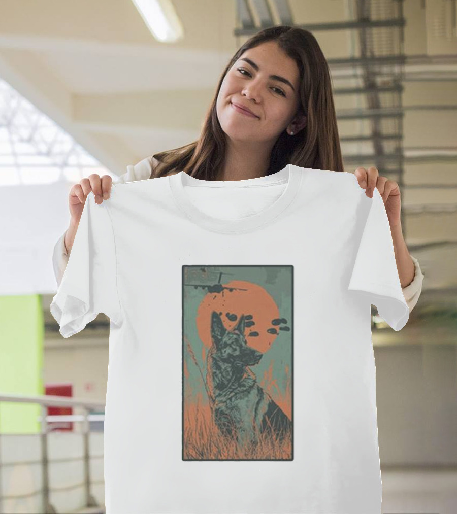 KIDS Airborne GS Good Ole Boy German Shepherd with Planes and Orange Sun T-Shirt