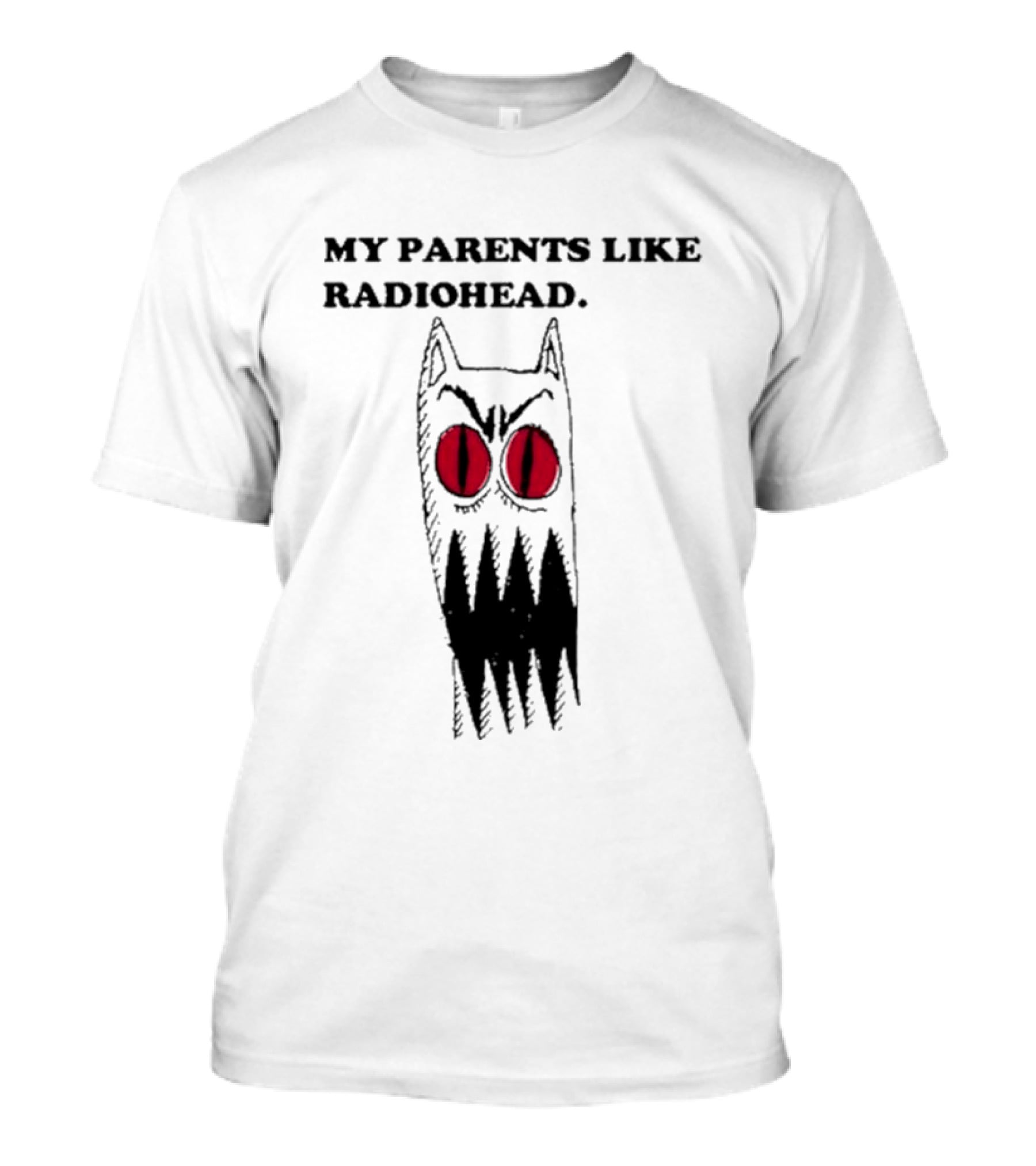 MY PARENTS LIKE RADIOHEAD Red Eyed Monster Drawing T-Shirt