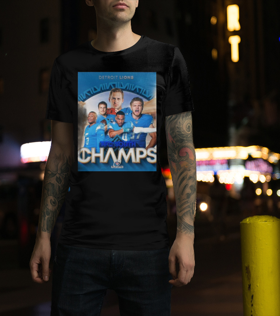 Detroit Lions AFC South Champs Playoffs Team T-Shirt