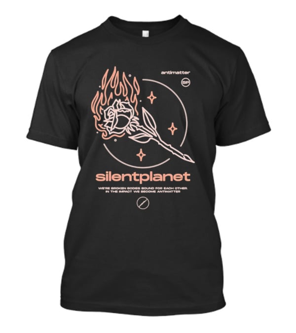 Silent Planet Antimatter Flaming Rose And Stars T-Shirt