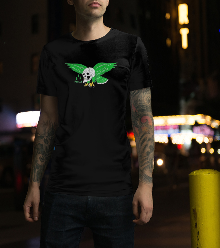 Heavyslime Philly Eagle Skull Wings T-Shirt