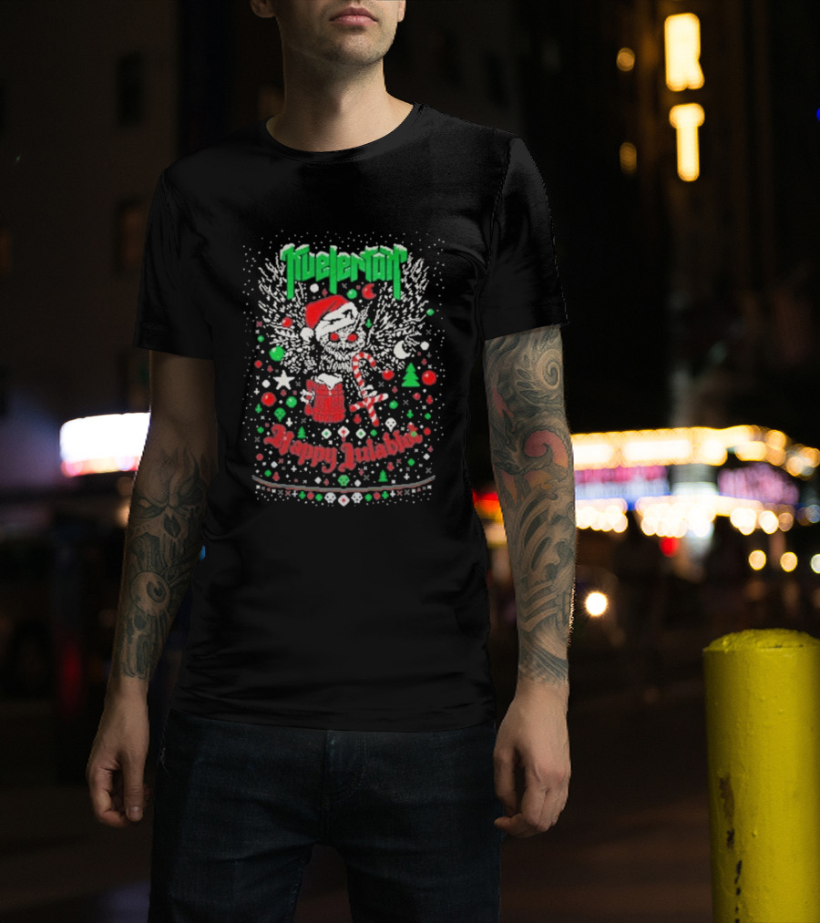 Kvelertak Happy Julablot Christmas Sweater Santa Skull Wings Holiday T-Shirt