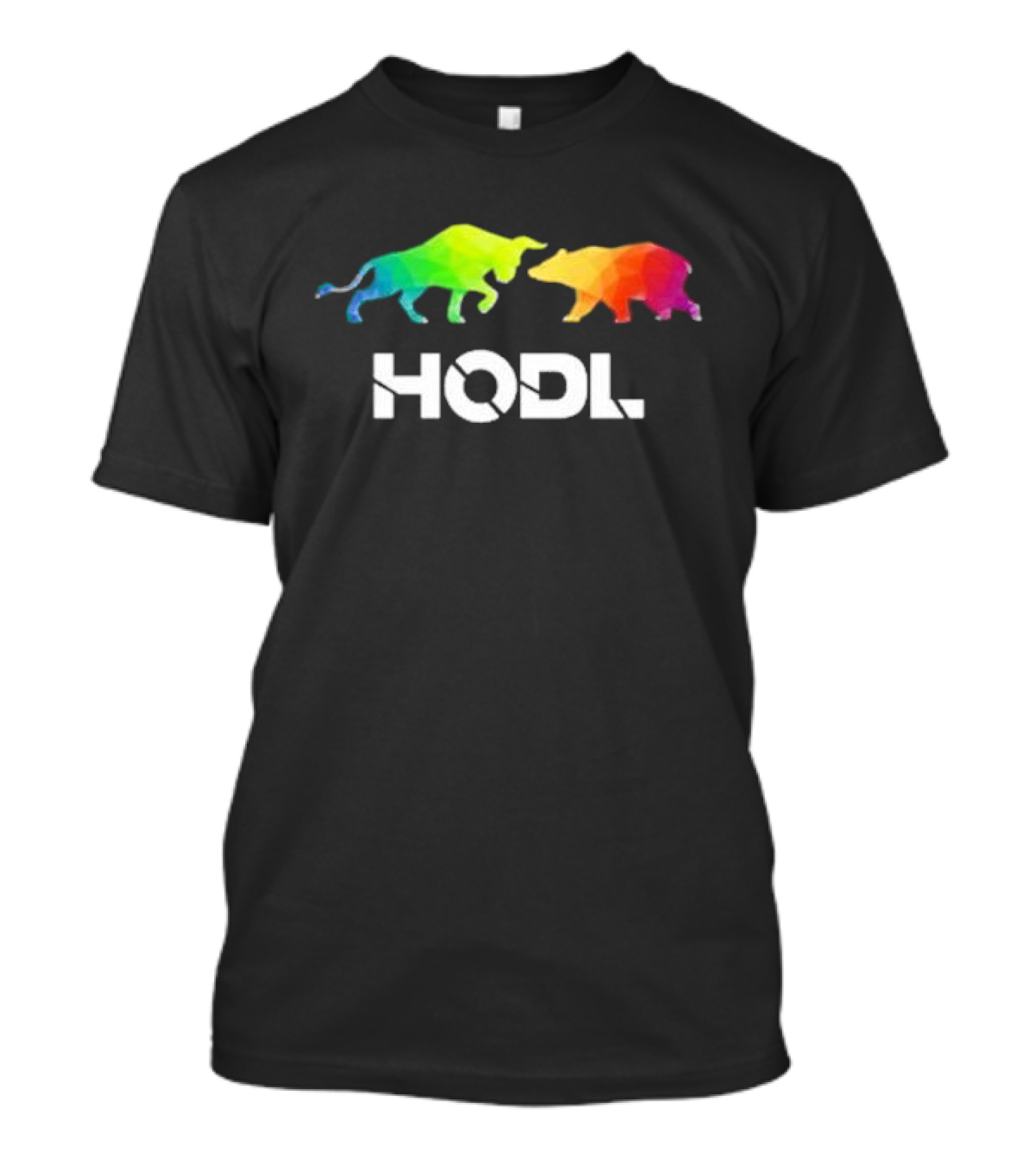 Bull Bear HODL Colorful Cryptocurrency T-Shirt