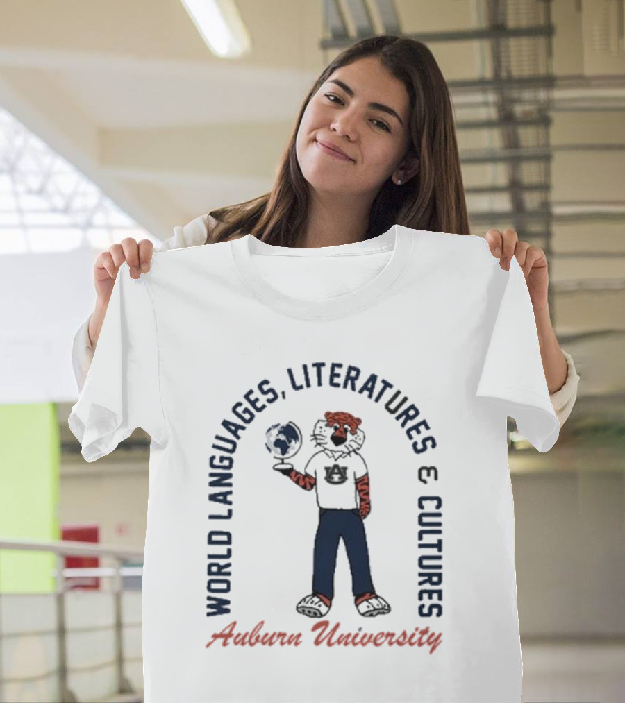 Auburn University World Languages Literatures And Cultures Aubie With Globe T-Shirt