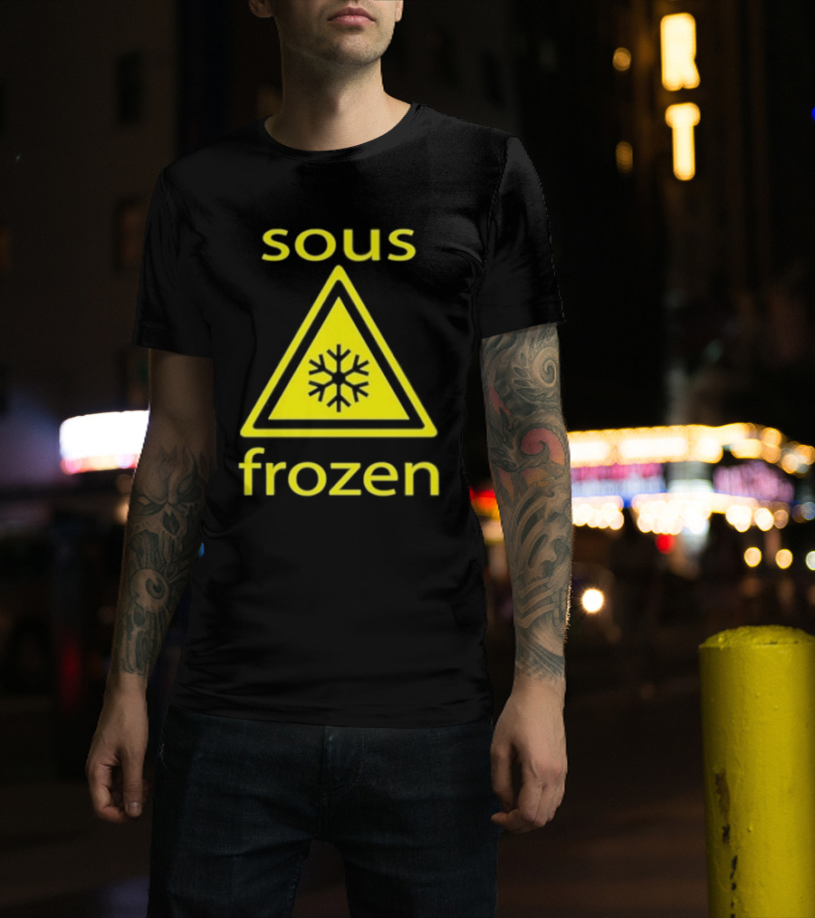 Sous Frozen Snowflake Warning Triangle T-Shirt