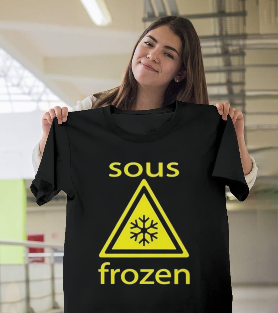 Sous Frozen Snowflake Warning Triangle T-Shirt