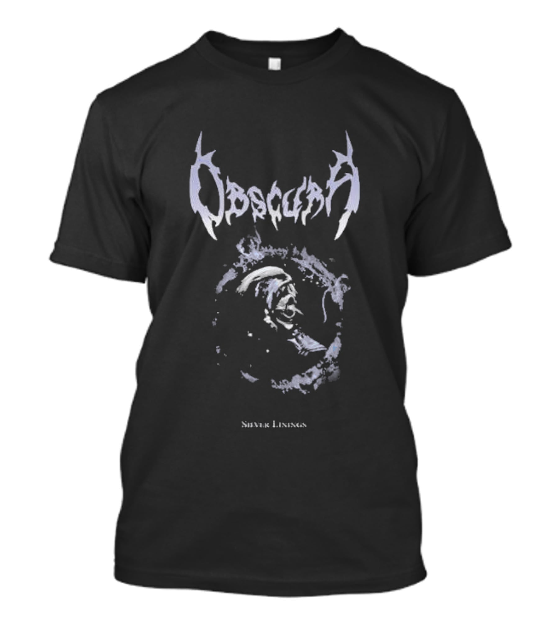 Obscura Silver Linings Skull And Helmet Motif T-Shirt