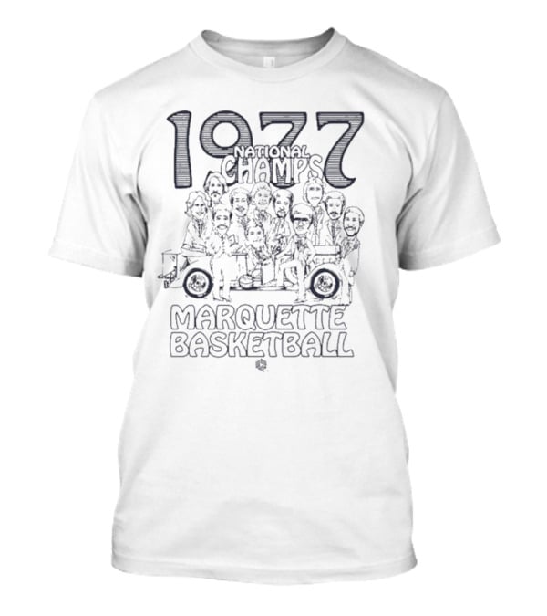 1977 National Champs Marquette Basketball Nostalgic Team Caricature T-Shirt