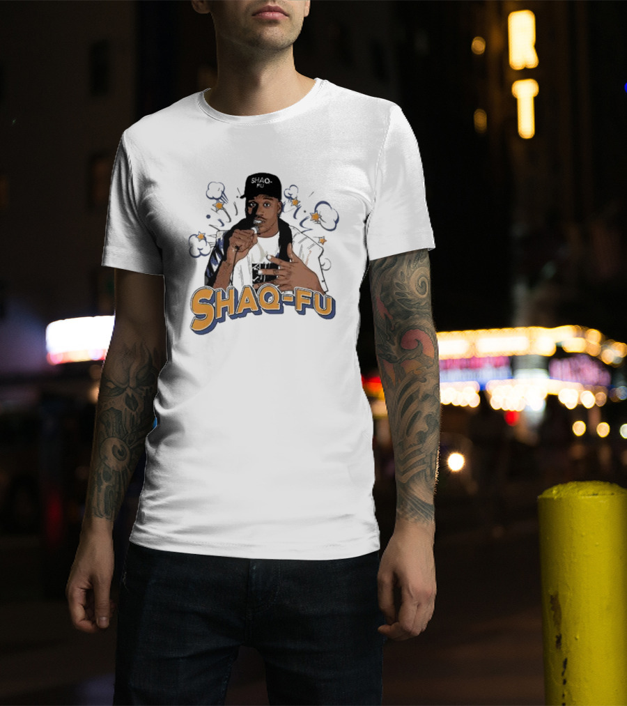 Shaq-Fu Comic Style Microphone Poderes Deportivos Y Comedia Vintage Retro 90s T-Shirt