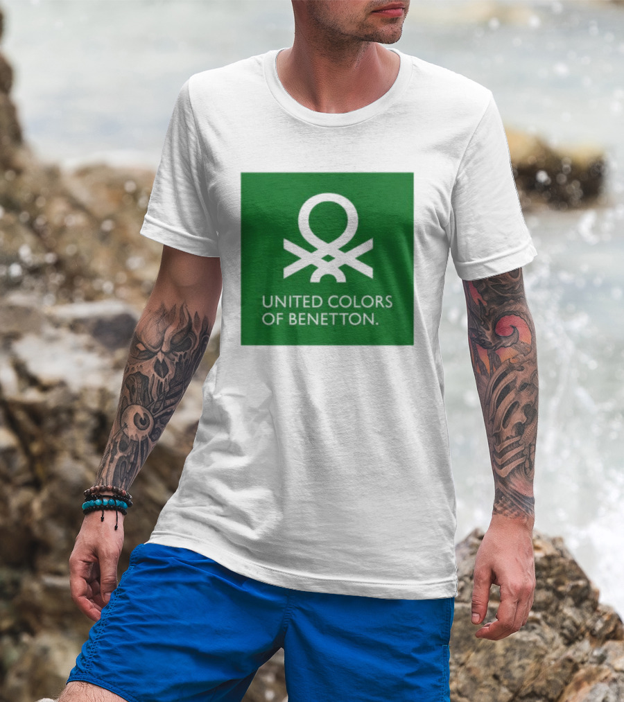 United Colors Of Benetton Green Emblem Fashion Brand T-Shirt