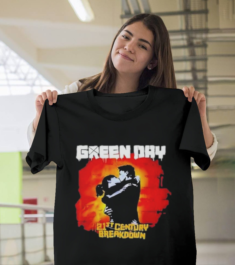 Green Day 21st Century Breakdown Couple Embrace T-Shirt