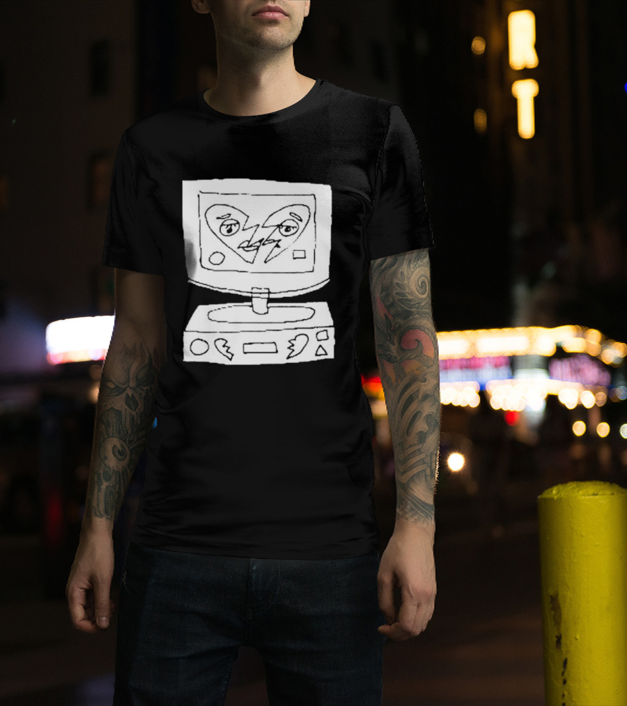 James Marriott Broken Heart Sketch Retro Computer T-Shirt