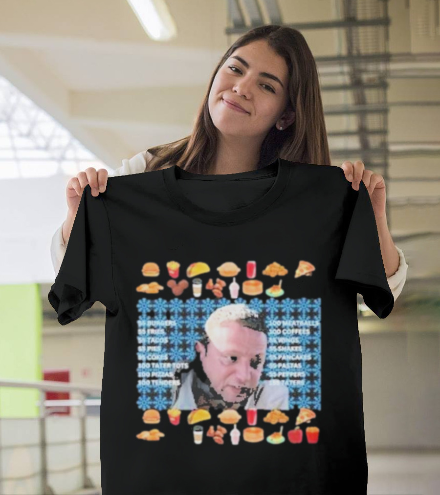 Tim Robinson 55 Burgers 55 Fries 55 Tacos 55 Pies 100 Tenders Ugly Christmas T-Shirt