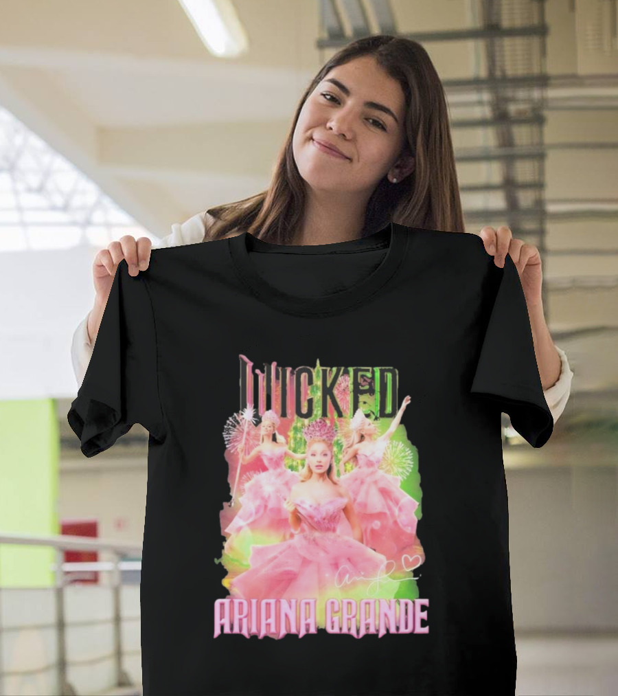 Wicked Musical Ariana Grande Pink Dress Signature T-Shirt