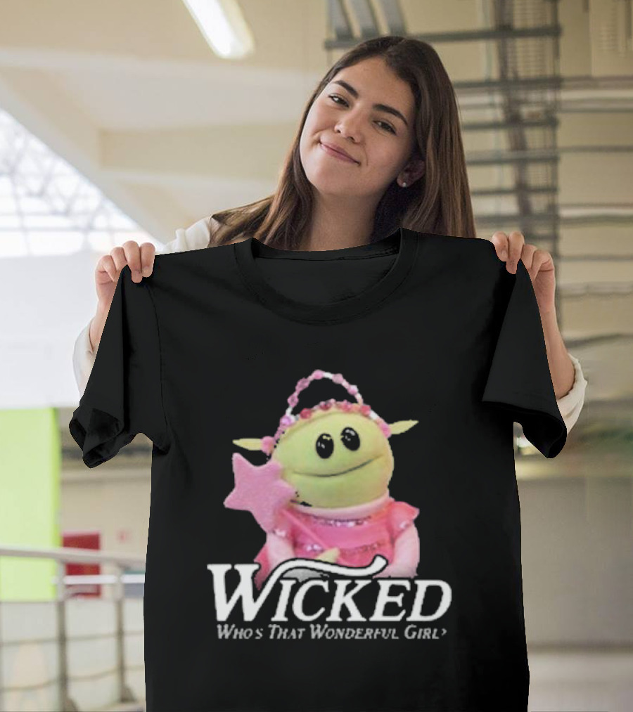 Wicked Who’s That Wonderful Girl Green Alien with Pink Wand and Dress T-Shirt