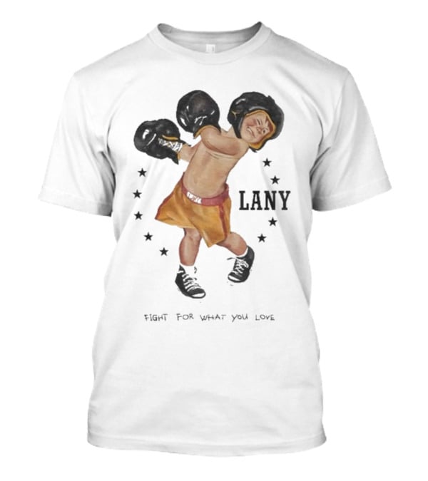 Lany Boxer Fight For What You Love Retro Style Star-Circle Boxing Gloves Kid's Determination T-Shirt