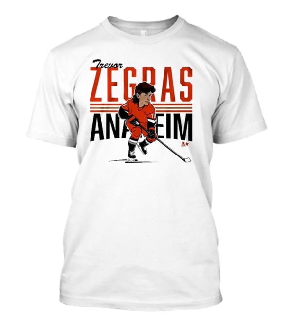 Trevor Zegras Anaheim Hockey Caricature T-Shirt