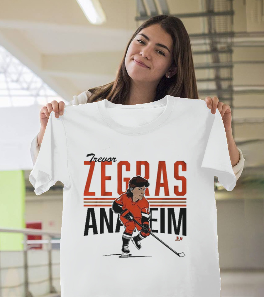 Trevor Zegras Anaheim Hockey Caricature T-Shirt