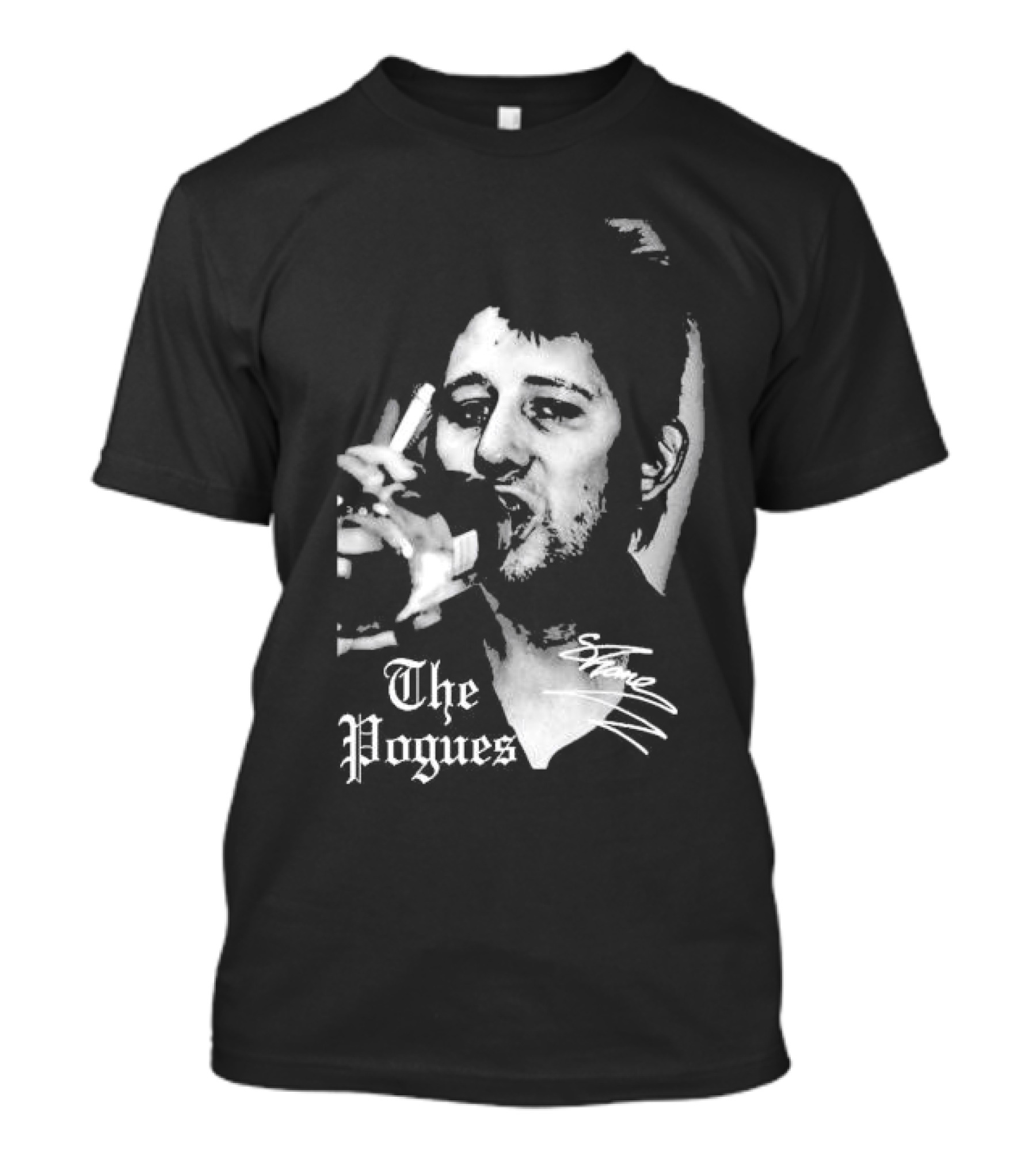 The Pogues Shane MacGowan Smoking Black And White Photo T-Shirt