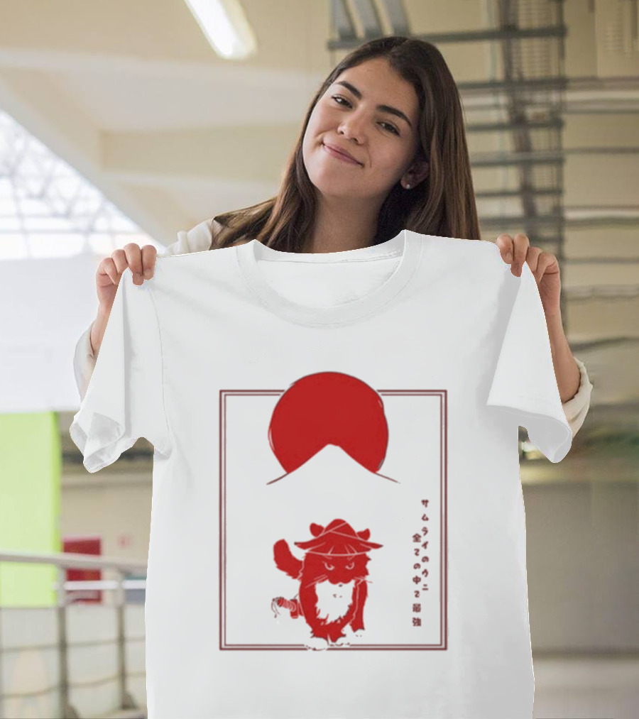 Samurai Unico Uniuni Runin Cat with Rising Sun T-Shirt
